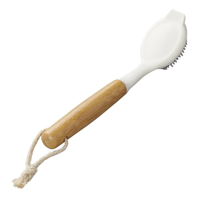 Perie spalat vase silicon cu maner de bambus 24.5 cm Ø7 cm x 5 cm [2]
