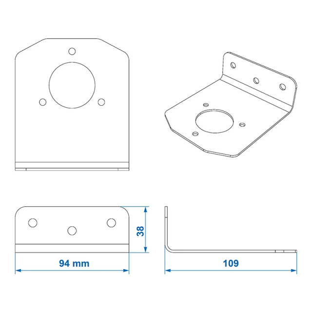 Placa de montaj metalica in unghi 9,4 x 10,9cm [3]