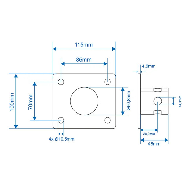 Placă de montare pentru suport de sprijin 115x110mm [5]