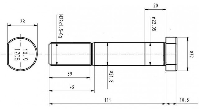 Prezon M22X1,5X110mm [2]