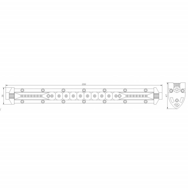 Proiector 24 LED 280mm 36W(1600Lm) [2]
