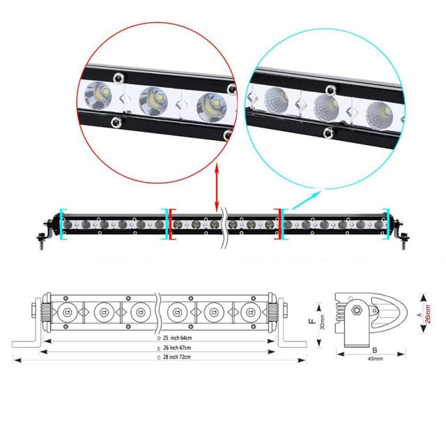 Proiector 24 LED 650mm 72W [2]