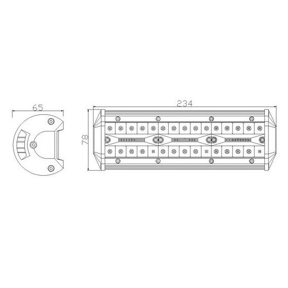 Proiector 60 led-uri  234mm 90W(3200Lm) [2]