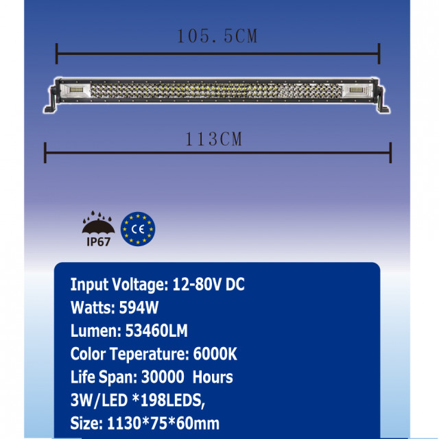 Proiector LED - 594W, 53460LM, 6000K, SPOT BEAM [4]
