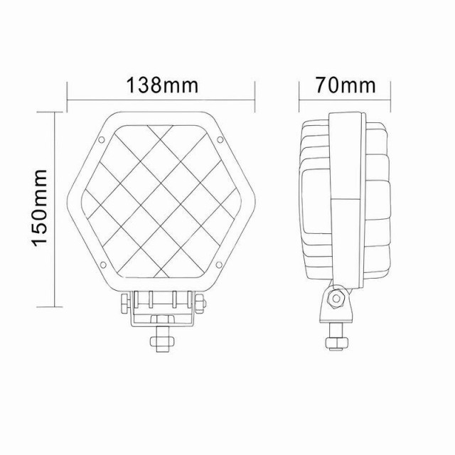 Proiector LED cu grilaj metalic 16 led-uri 13 - 30V 48W [2]
