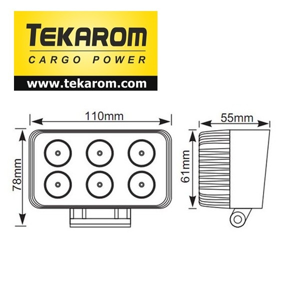 Proiector LED dreptunghiular 18W [2]