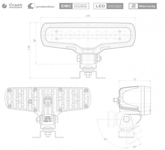 Proiector LED dreptunghiular 46,5 W [6]
