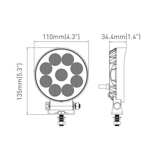 Proiector rotund 9 led-uri 12/24V [4]