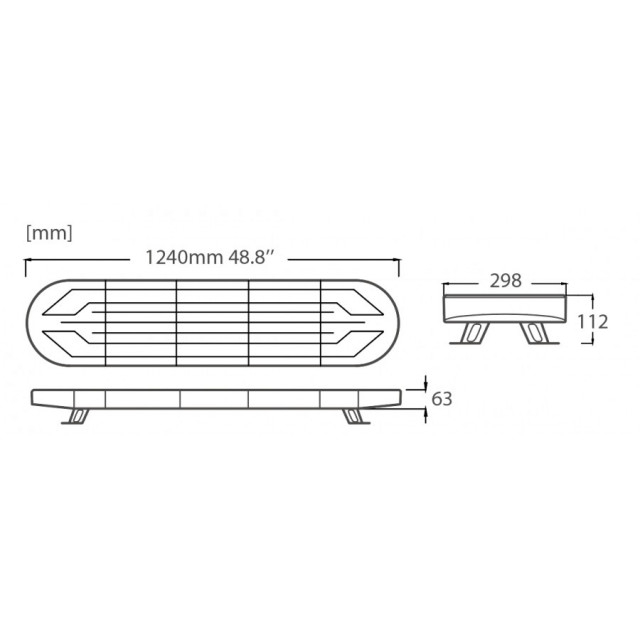 Rampa girofar LED Zeo 124x28.6cm R10 R65 [4]