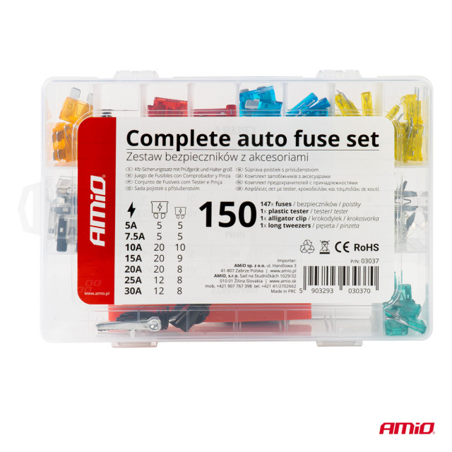 Set 150 sigurante plate mari si mici, cu extractor si creion tensiune [4]
