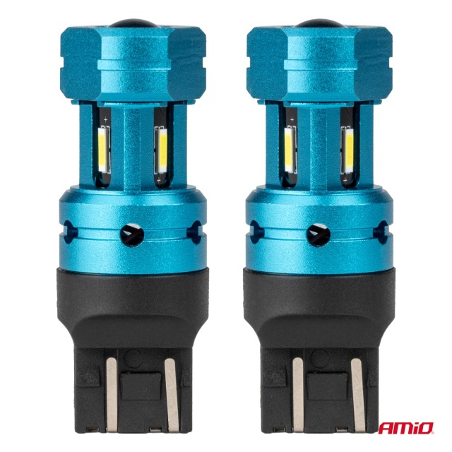 Set 2 becuri auto LED CANBUS alb T20 7443 W21/5W 4SMD 1860 12V 24V [2]