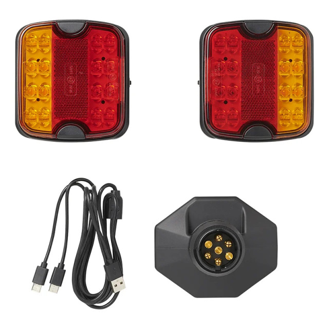 Set 2 lampi LED, pentru remorca, wireless, cu magnet [4]
