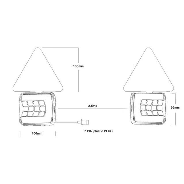 Set 2 lampi remorca LED, cablu si prindere magnetica [2]