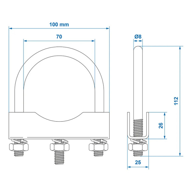 Set 2 suporti tip U pentru clema de fixare roata de manevra [4]