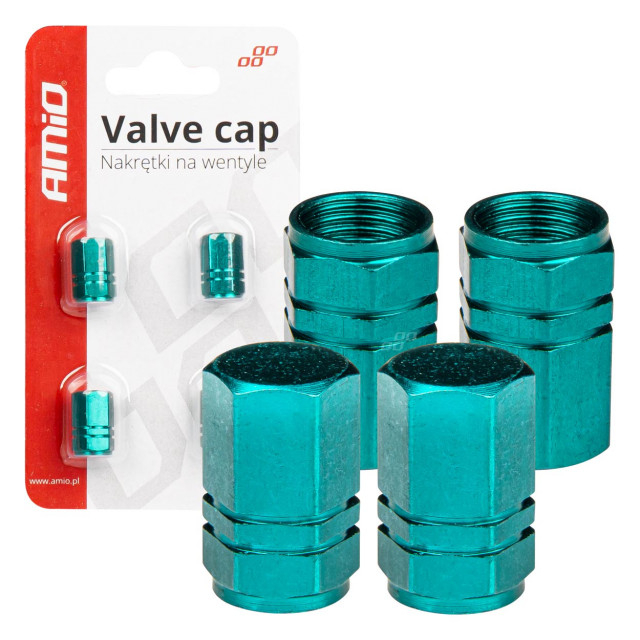 Set 4 buc capac valva ventil aluminiu, verde [1]