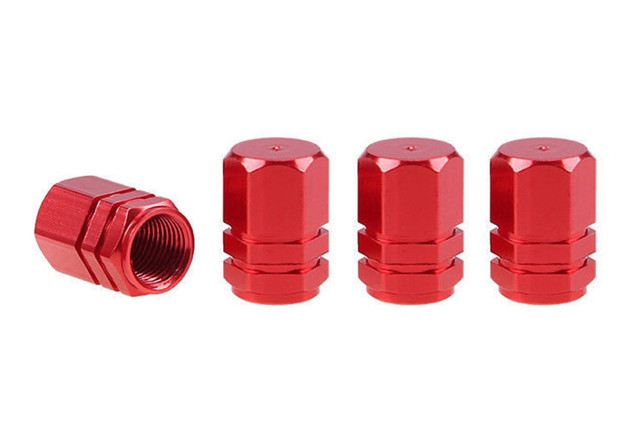 Set 4 capace pentru valva, din aluminiu, rosu [2]