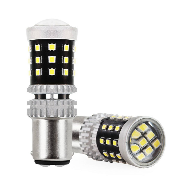 Set becuri stop frana LED Canbus 2016  , 1157 BAY15D P21/5W alb 12V/24V [2]