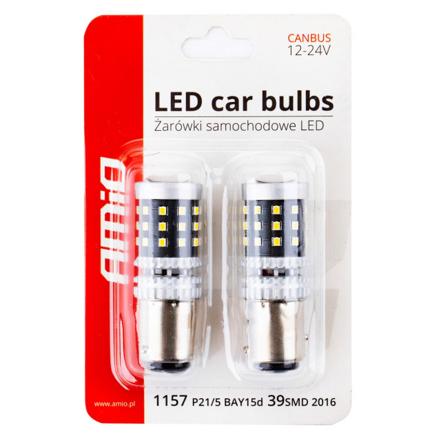 Set becuri stop frana LED Canbus 2016  , 1157 BAY15D P21/5W alb 12V/24V [4]