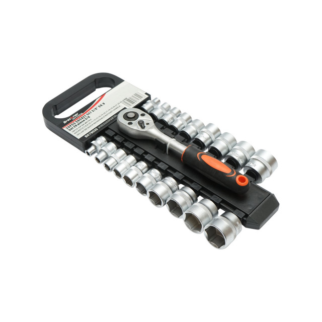 Set clichet reversibil 3/8" cu 19 tubulare metrice Cr-V [3]