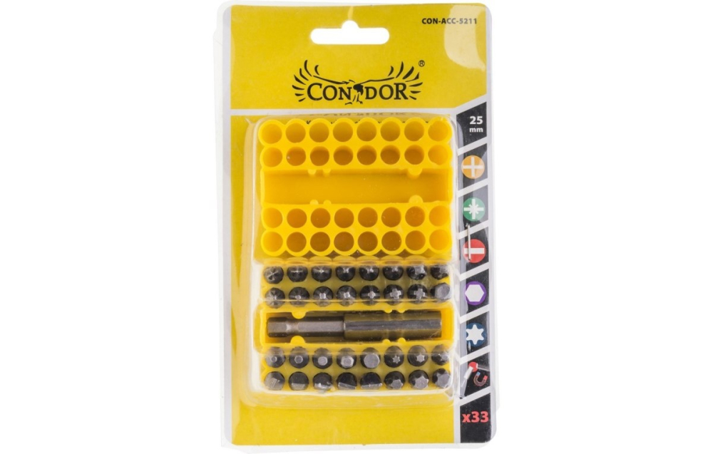 Set  biți de șurubelniță cu suport magnetic CrV, 33 buc. [2]