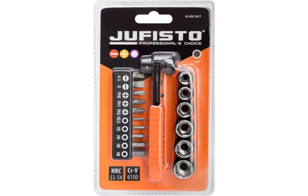 Set de biți de șurubelniță cu clichet dublu, 17 buc. [2]