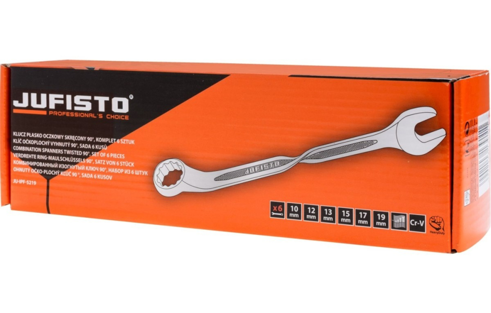 Set de chei fixe cu cap fix răsucite la 90° , 10-19 mm, 6 buc. [2]