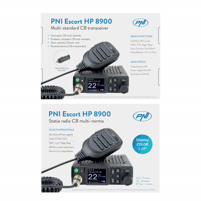 Statie radio CB PNI Escort HP 8900 ASQ, 12V / 24V [6]
