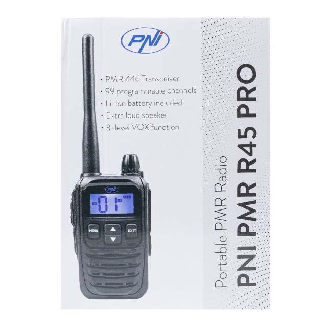 Statie radio portabila PNI PMR R45 PRO 446MHz, 0.5W, 99 canale programabile, 16 PMR si tonuri 38 CTCSS si 104 DCS, Squelch 5 niveluri, VOX, TOT, BCL, Scan, Roger Beep [5]
