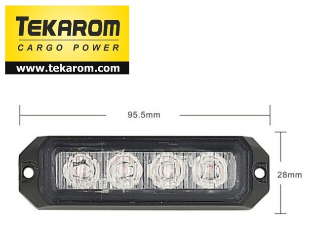 STROBOSCOP 4 led-uri lumina portocalie [2]
