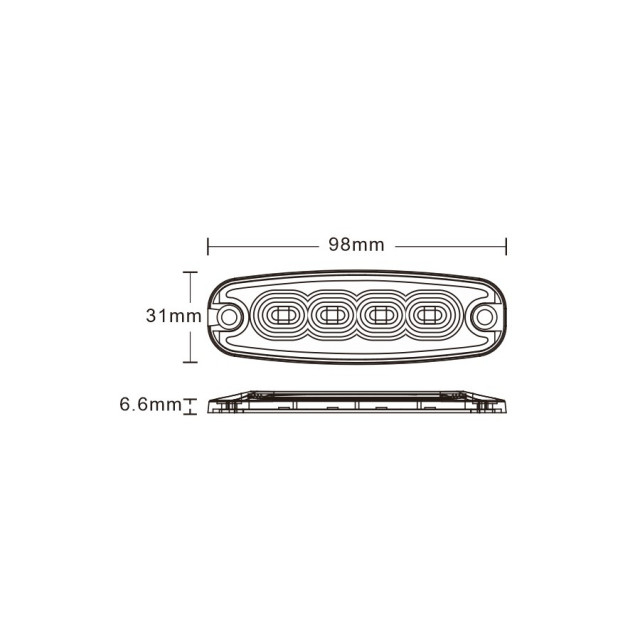 STROBOSCOP SLIM 4 led-uri lumina portocalie [2]
