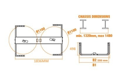 Suport dublu roata de rezerva camion cu fixare [2]