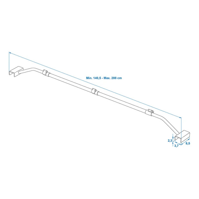 Suport prelata reglabil 132 - 204cm pentru remorca [3]