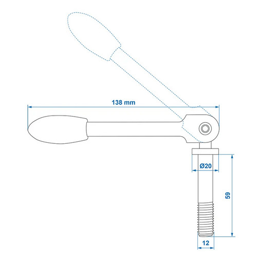 Surub strangere clema roata de manevra cu maner rabatabil 48mm [3]