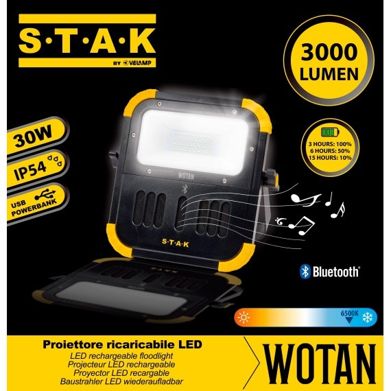 WOTAN: Proiector de lucru reincarcabil, 3000 lumeni, cu functie Bluetooth [8]