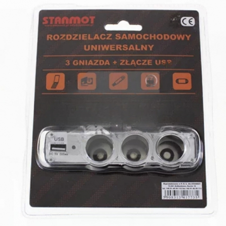 Adaptor 3X priza bricheta + USB [1]