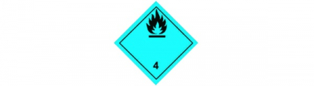 ADR - Autocolant - "Pericol Transport substante care in contact cu apa degaja gaze inflamabile clasa 4.3a"