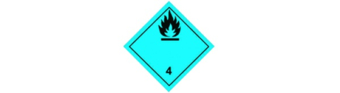 Protectie, Siguranta & ADR - Autocolant - Pericol Transport substante care in contact cu apa degaja gaze inflamabile clasa 4.3a