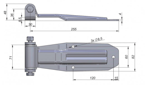 Balama inferioara cu suport 255 x 82 mm [2]