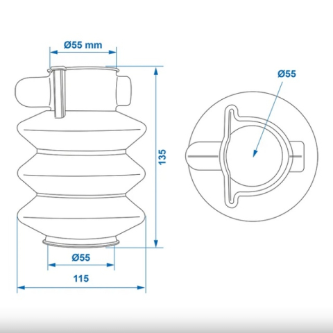 Burduf pentru cupla remorca 55/55mm [3]