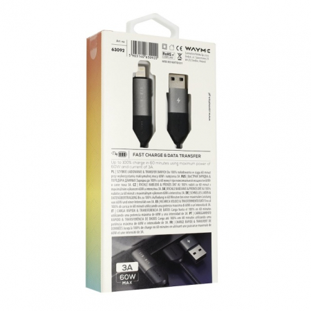 Cablu de încărcare și sincronizare WAYNE din microfibră împletită, 100 cm (4 în 1) USB / C > USB-C / Lightning, max. 60W [4]