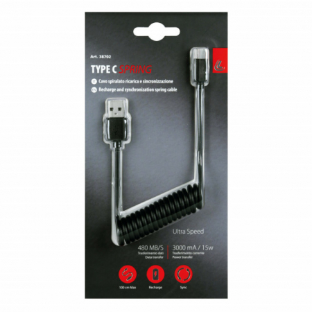 Cablu de incarcare spiralat USB tip C [1]