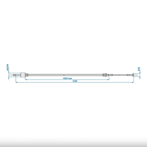 Cablu Frana AL-KO cu filet 1020/1230mm cup Ø26mm [6]