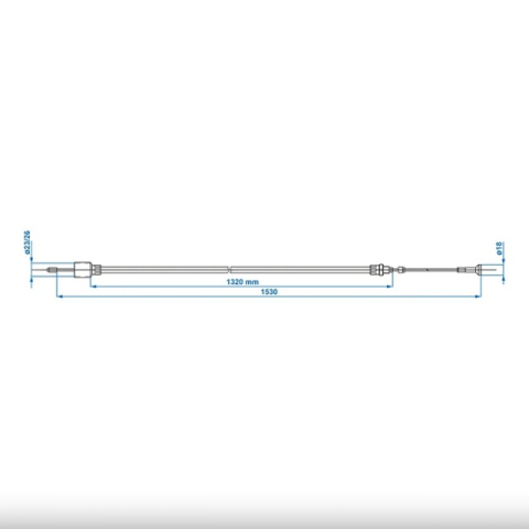 Cablu Frana AL-KO cu filet 1320/1530mm cup Ø26mm [6]