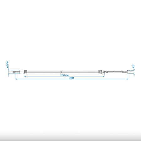 Cablu Frana AL-KO cu filet 1790/2000mm cup Ø26mm [6]