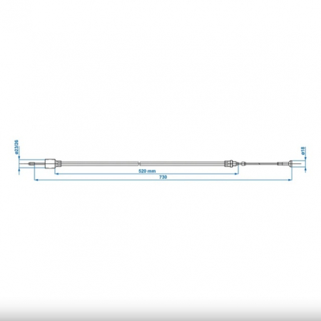 Cablu Frana AL-KO cu filet 520/730mm cup Ø26mm [6]