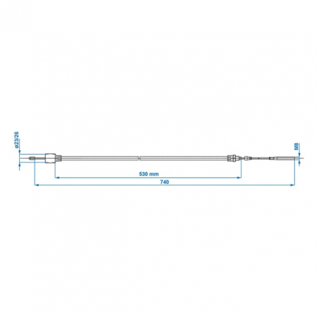 Cablu Frana AL-KO cu filet 530/740mm cup Ø26mm [6]