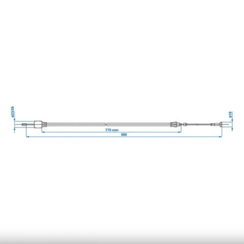 Cablu Frana AL-KO cu filet 770/980mm cup Ø26mm [6]