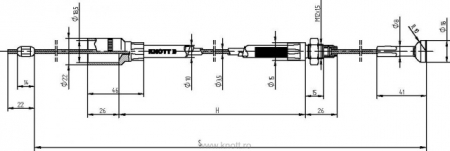 Cablu frana cu ciuperca KNOTT 1630/1820 [1]