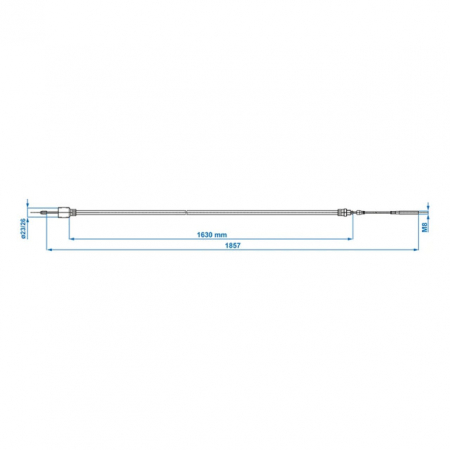 Cablu Frana cu filet 1630/1857mm cup Ø26mm BPW [6]