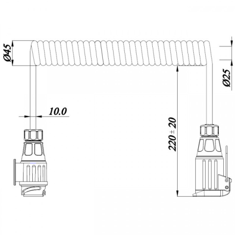 Cablu spiralat 13Pini, 12V, 3M [1]